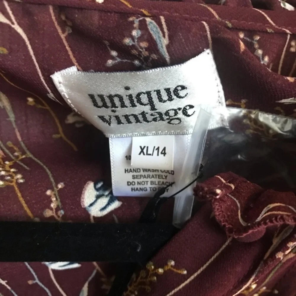 Unique Vintage 40’s Style Floral Audra Blouse, NWT - Picture 5 of 9